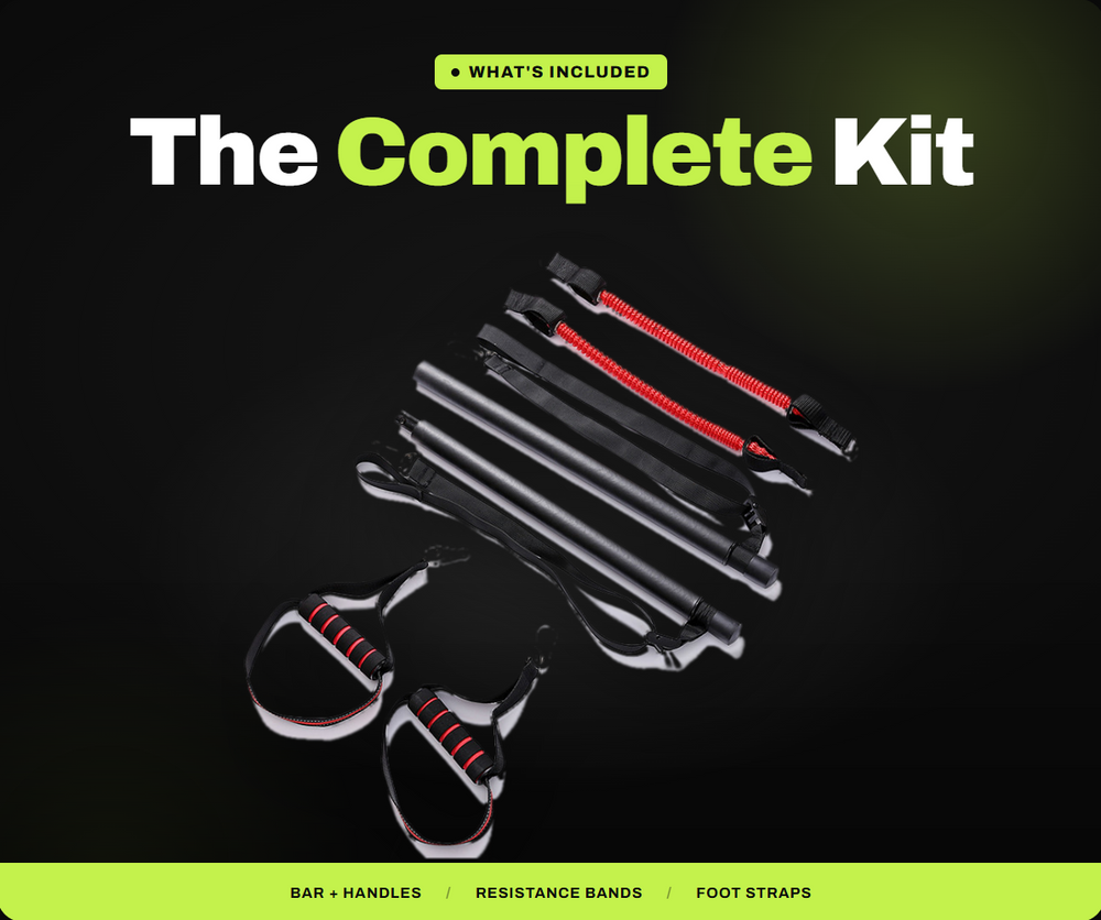 What's included in the Pilates Bar Kit With Resistance Bands (Intermediate)
