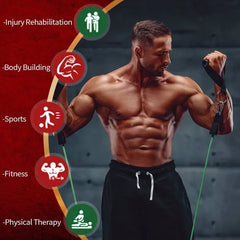 5 PC Set Resistance Band Resistance Bands thumbnail 3